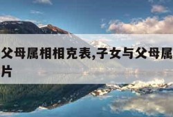 子女与父母属相相克表,子女与父母属相相克表格图片