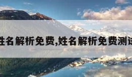姓名解析免费,姓名解析免费测试