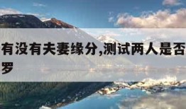 测恋人有没有夫妻缘分,测试两人是否有夫妻缘分塔罗