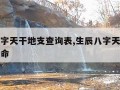 生辰八字天干地支查询表,生辰八字天干地支详细算命