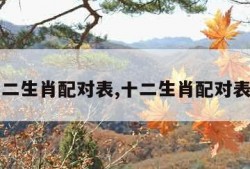 十二生肖配对表,十二生肖配对表猪